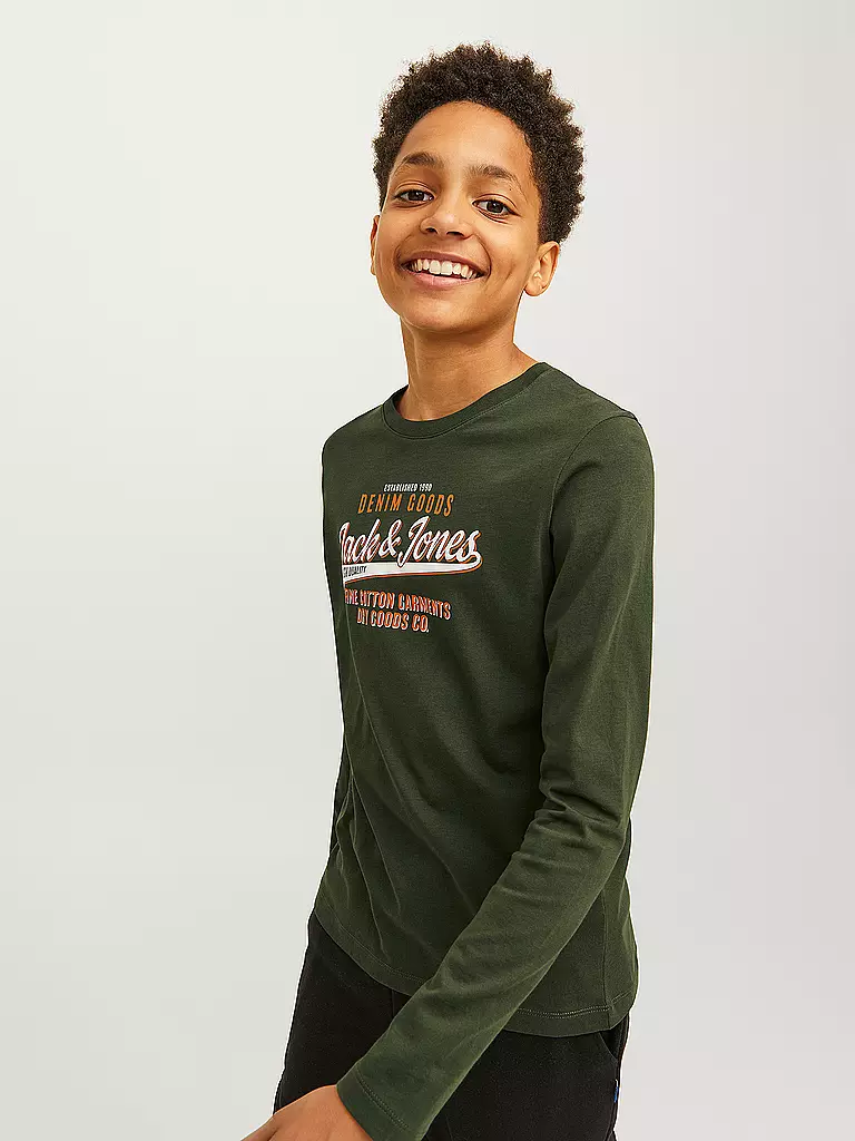 JACK & JONES | Jungen Langarmshirt  JJELOGO | Oliva