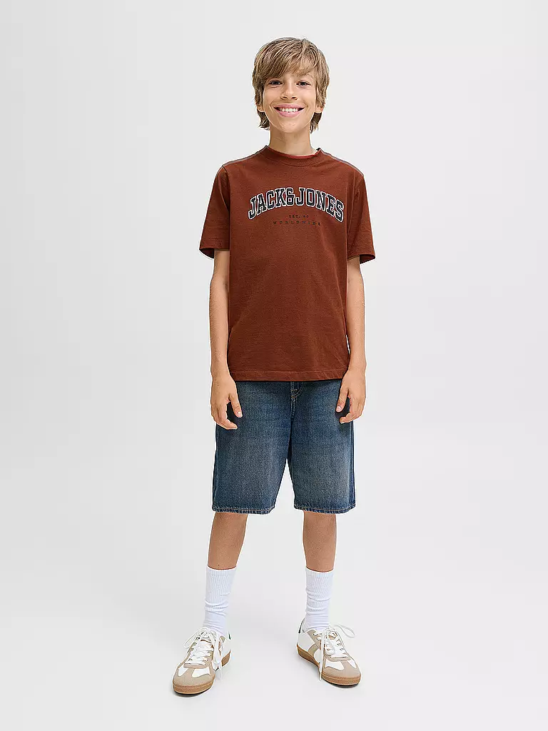 JACK & JONES | Jungen T-Shirt JJECALEB | Rojo oscuro