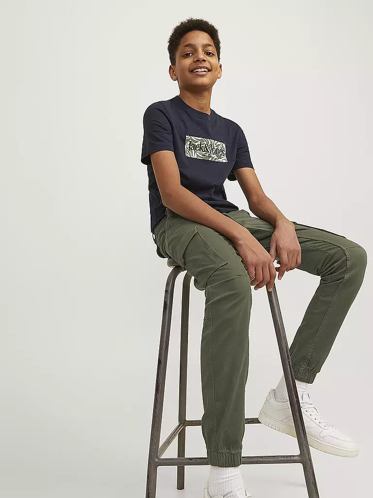 JACK & JONES | Pantalones cargo para niño JJIPAUL JJFLAKE | Oliva