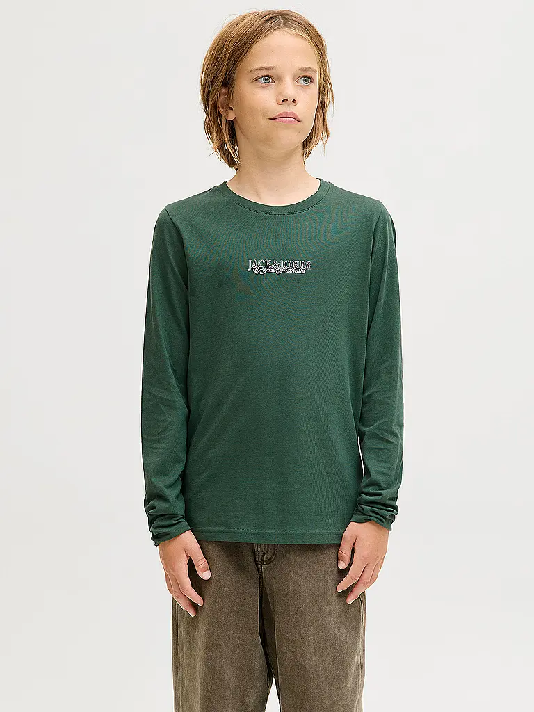 JACK & JONES | Produktname: Camiseta de manga larga para niño JORBLEECKER | Verde oscuro