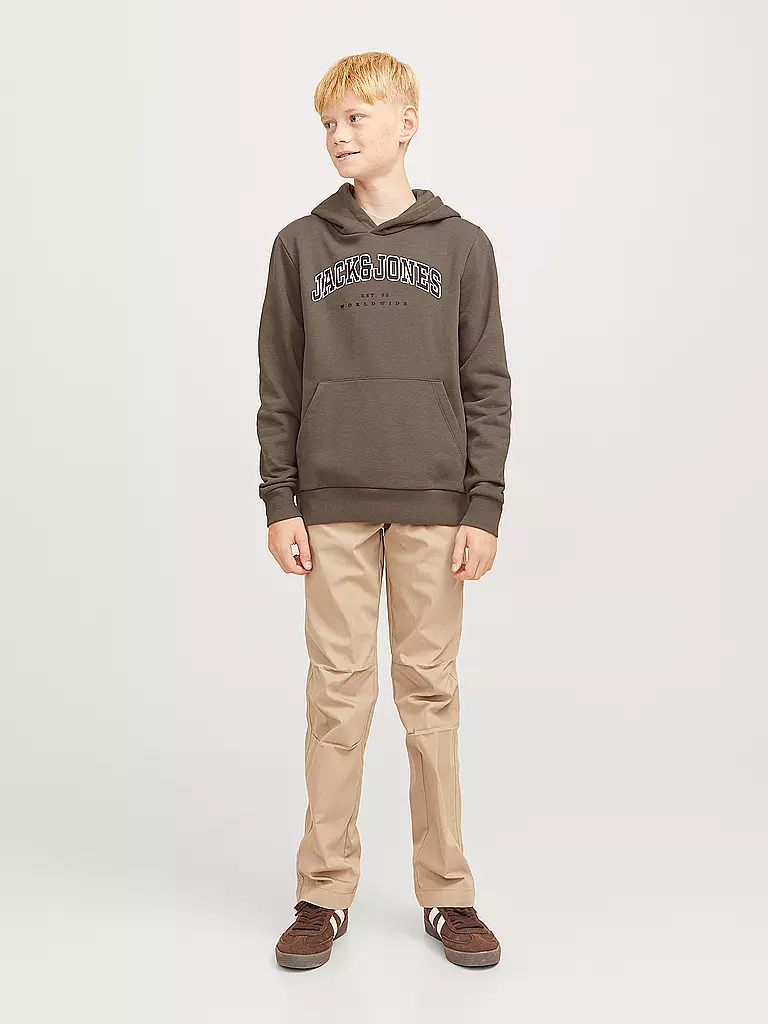 JACK & JONES | Sudadera con capucha para niño - Hoodie JJECALEB | Marrón