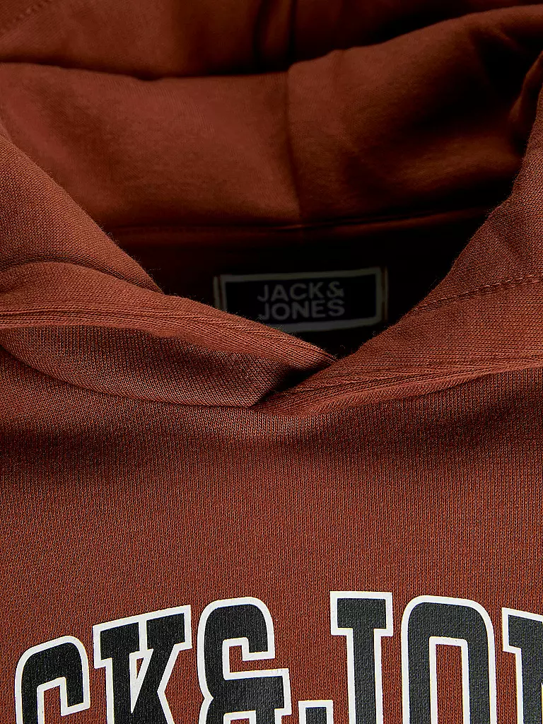 JACK & JONES | Sudadera con capucha para niño - Hoodie JJECALEB | Rojo oscuro