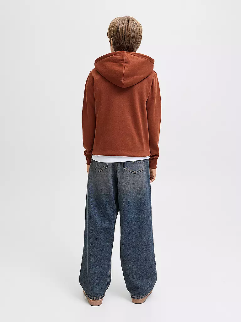 JACK & JONES | Sudadera con capucha para niño - Hoodie JJECALEB | Rojo oscuro
