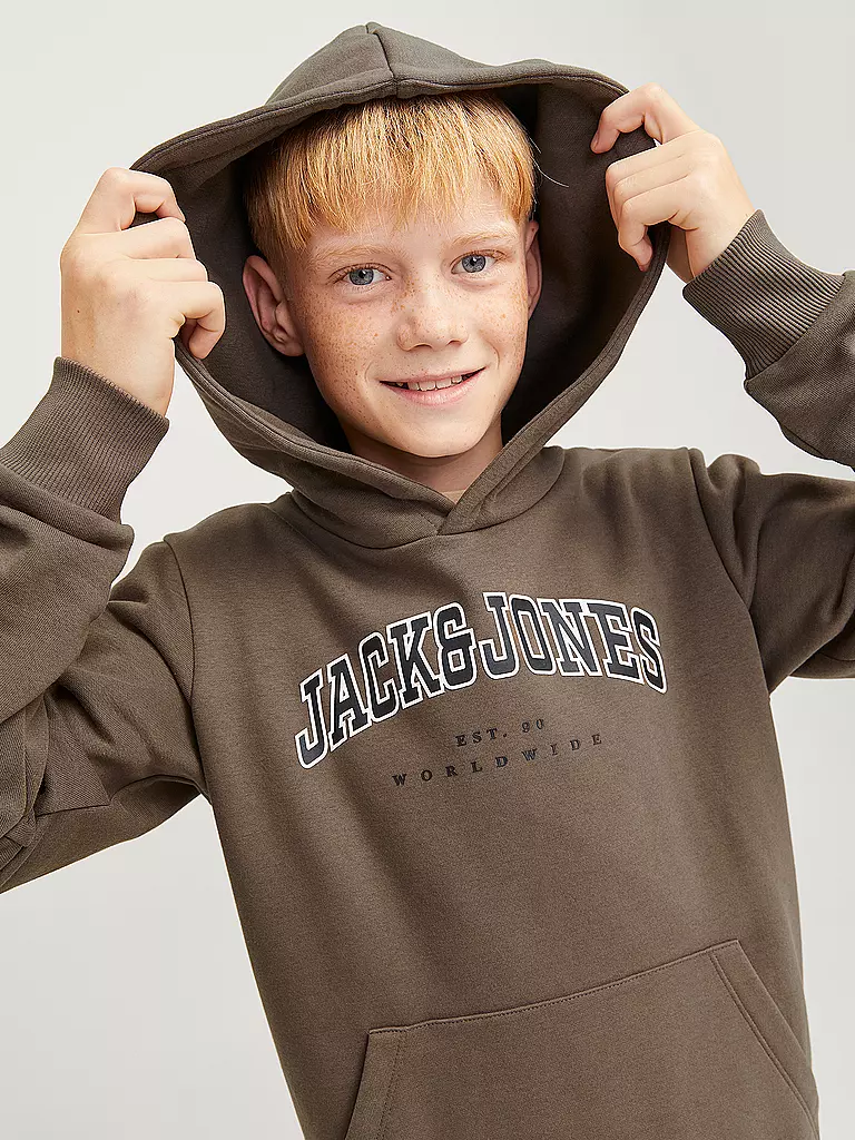 JACK & JONES | Sudadera con capucha para niño - Hoodie JJECALEB | Marrón