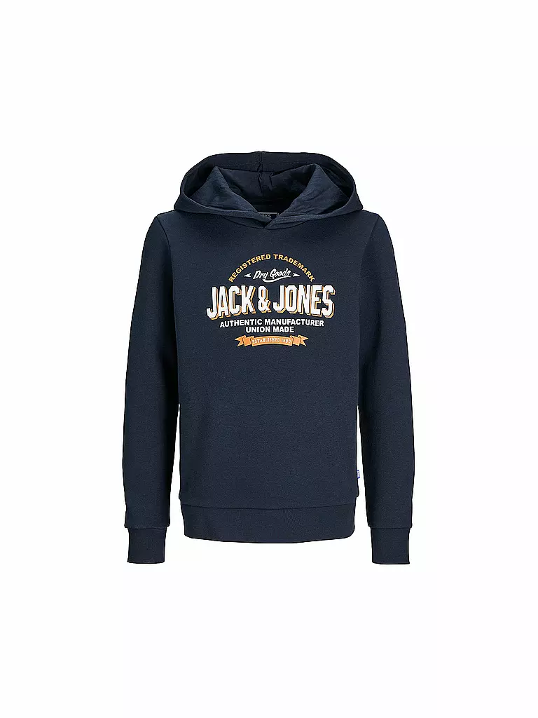 JACK & JONES | Sudadera con capucha para niño - Hoodie JJELOGO | Azul oscuro