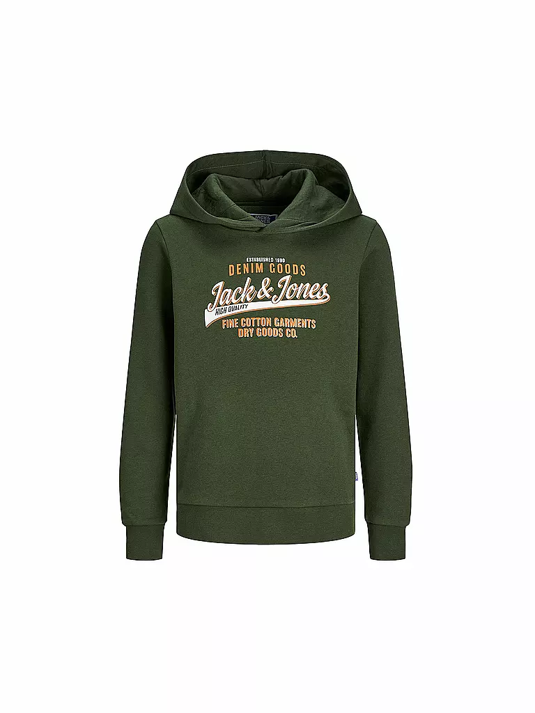 JACK & JONES | Sudadera con capucha para niño - Hoodie JJELOGO | Oliva