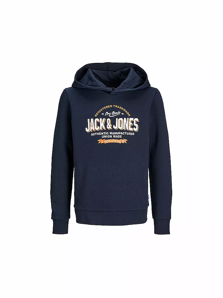 JACK & JONES | Sudadera con capucha para niño - Hoodie JJELOGO | Azul oscuro