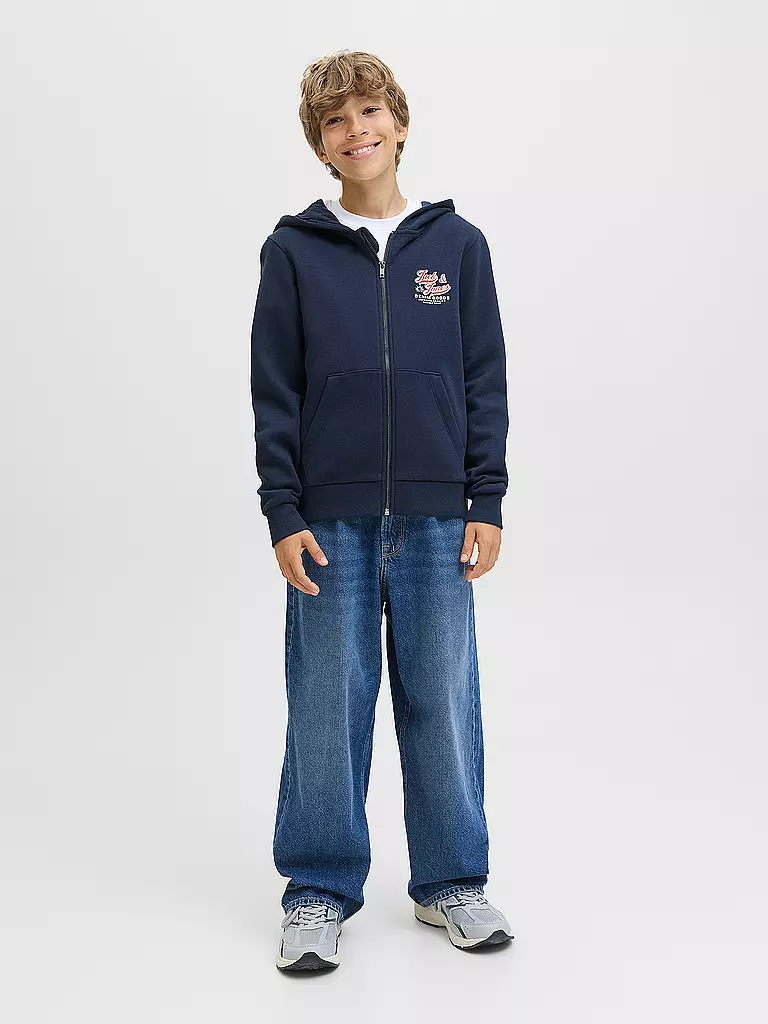 JACK & JONES | Sudadera con cremallera para niño JJELOGO | Azul oscuro