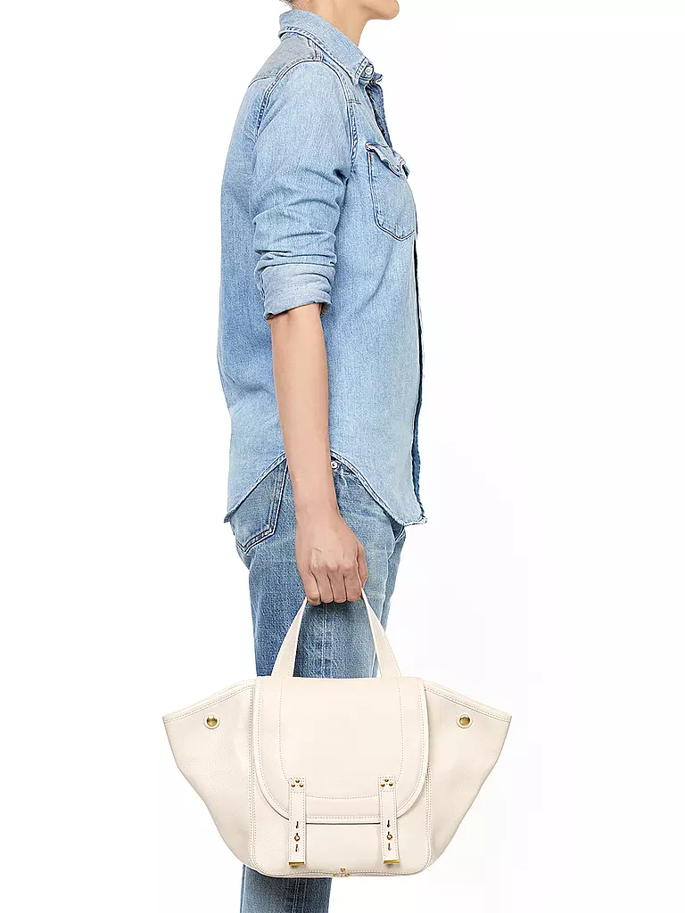 JEROME DREYFUSS | Bolso de cuero - Bolso de mano STAN PANIER Medium | Crema