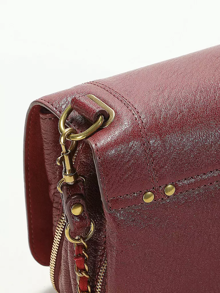 JEROME DREYFUSS | Bolso de cuero - Mini Bag BOBI | Rojo oscuro