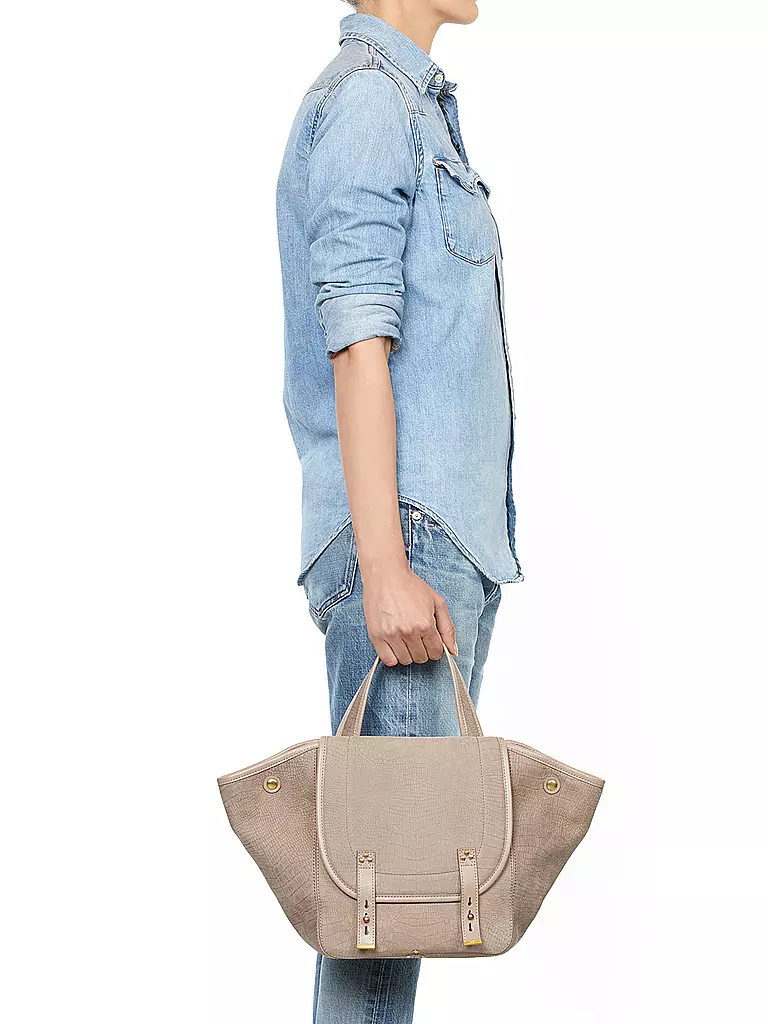 JEROME DREYFUSS | Ledertasche - Henkeltasche STAN PANIER Medium | Gris