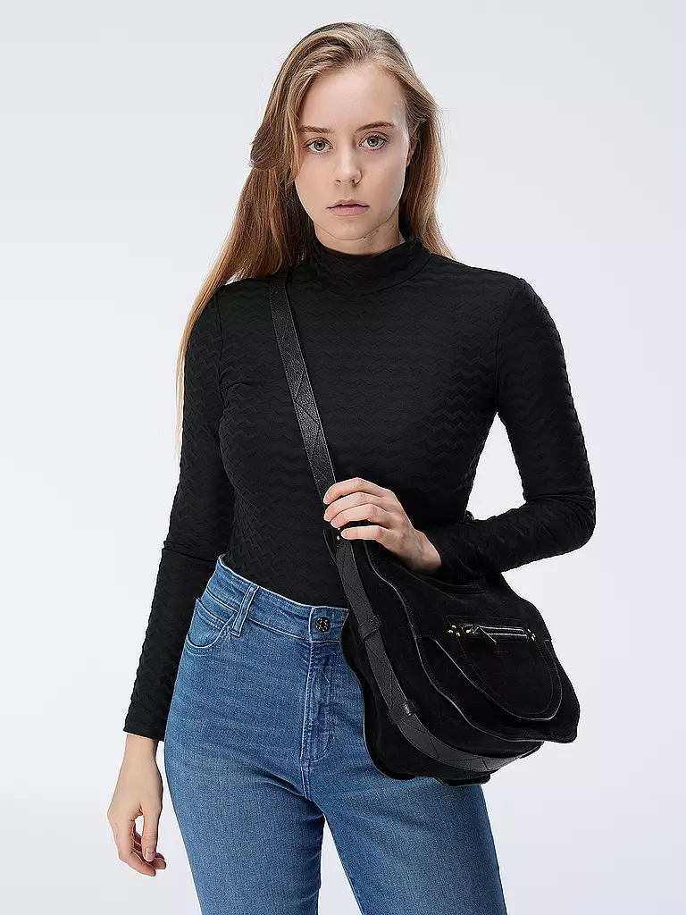 JEROME DREYFUSS | Ledertasche - Hobo Bag DINO | Negro