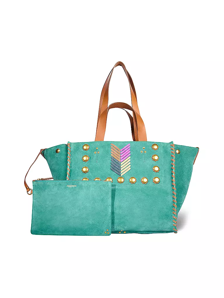 JEROME DREYFUSS | Ledertasche - Shopper LEON Medium | Turquesa