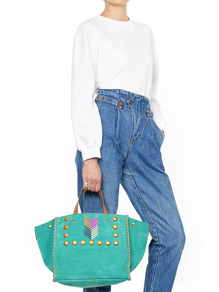 JEROME DREYFUSS | Ledertasche - Shopper LEON Medium | Turquesa
