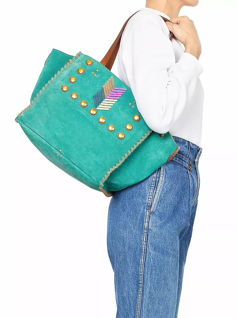 JEROME DREYFUSS | Ledertasche - Shopper LEON Medium | Turquesa
