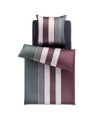 JOOP | Juego de cama de satén Cornflower Stripes 70x90cm / 140x220cm Deep Wine