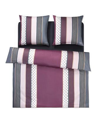 JOOP | Nombre del producto: Ropa de cama de satén Cornflower Stripes 2 x 70x90cm / 200x200cm Deep Wine