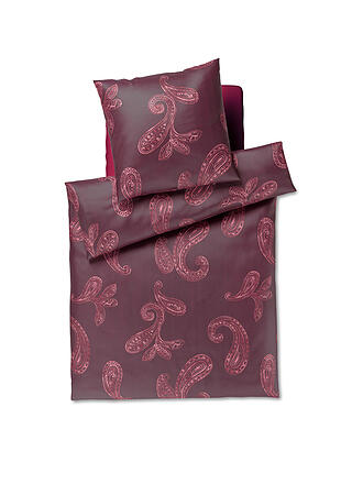 JOOP | Ropa de cama de satén PAISLEY 70x90cm/140x200cm Rojo Oscuro