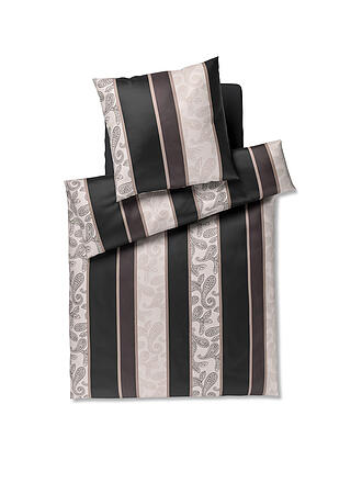 JOOP | Ropa de cama de satén PAISLEY STRIPES 70x90cm/140x200cm Negro
