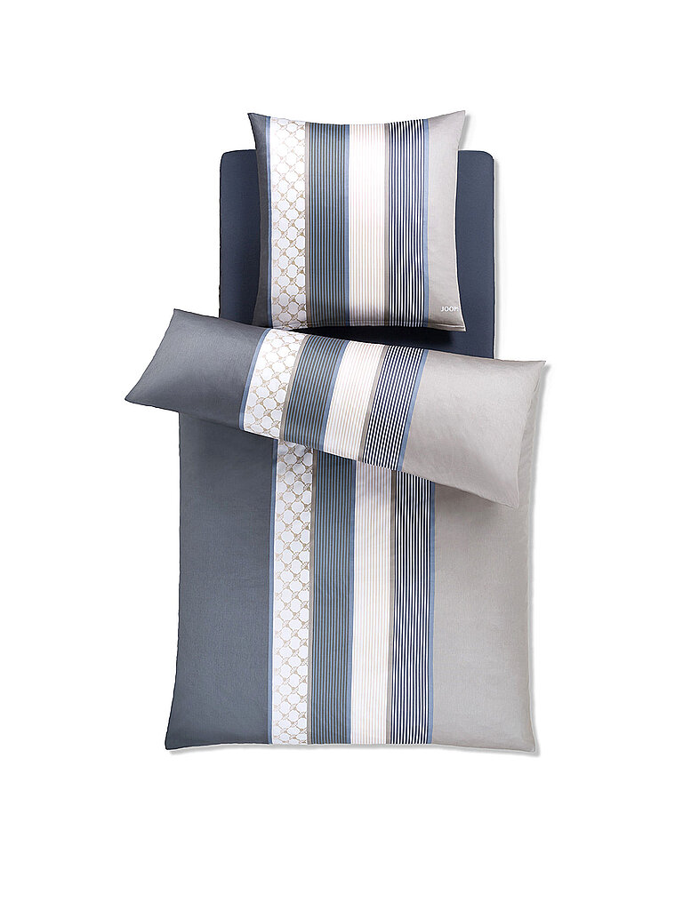 JOOP Ropa de cama de satén Cornflower Stripes 70x90 / 140x200cm (Deep Coal) gris