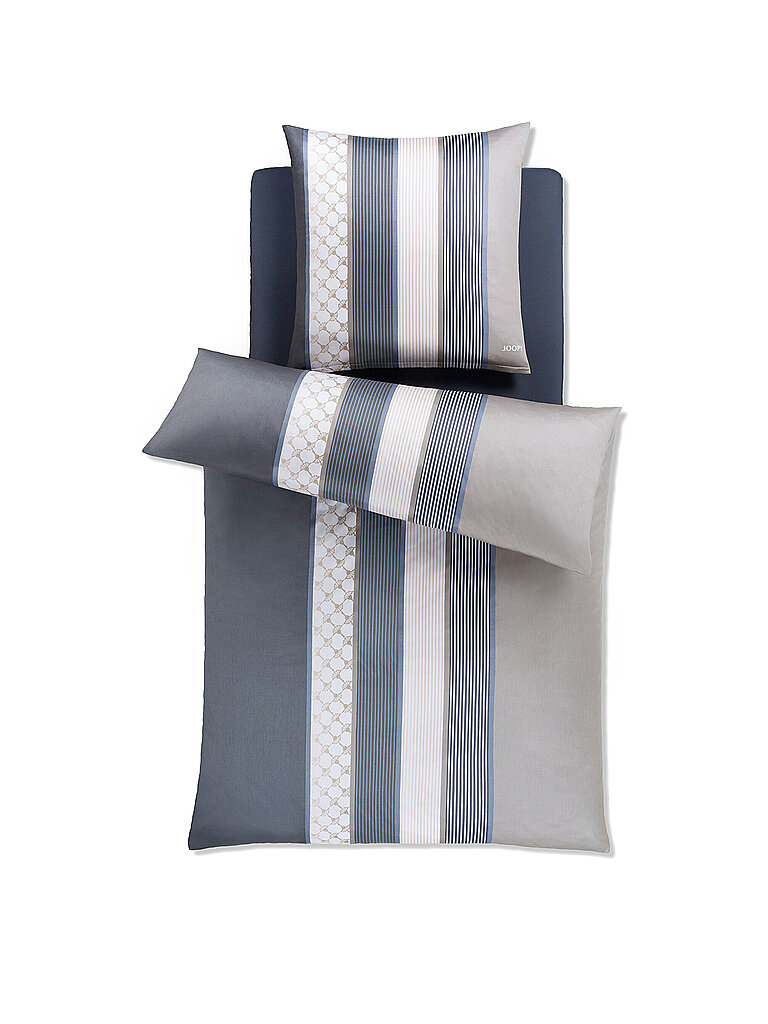 JOOP Juego de cama de satén Cornflower Stripes 70x90cm / 140x220cm Deep Coal gris