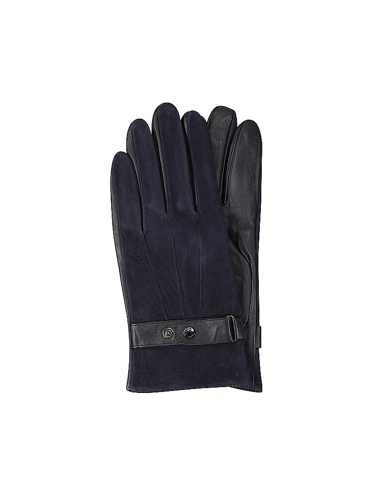 Joop Guantes de cuero azul oscuro