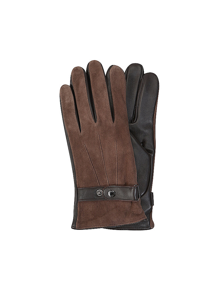 Joop Guantes de cuero marrón