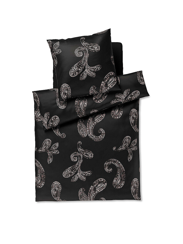 Joop Ropa de cama de satén PAISLEY 70x90cm/140x200cm Negro negro