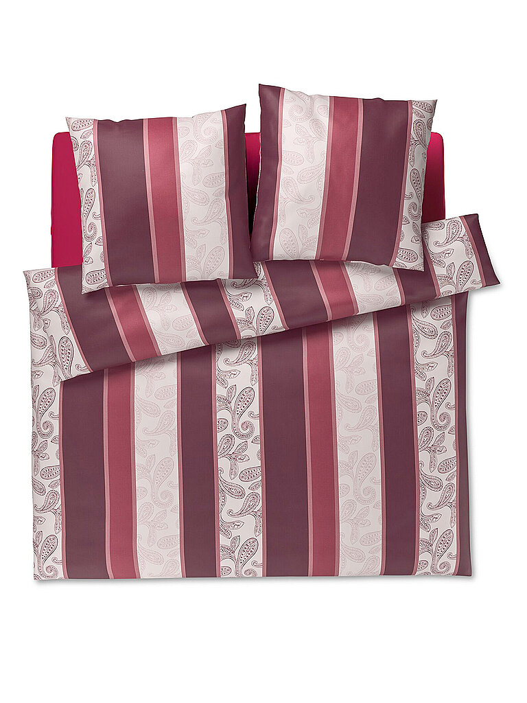 Joop Ropa de cama de satén PAISLEY STRIPES 2x70x90cm/200x200cm Rojo Oscuro rojo oscuro