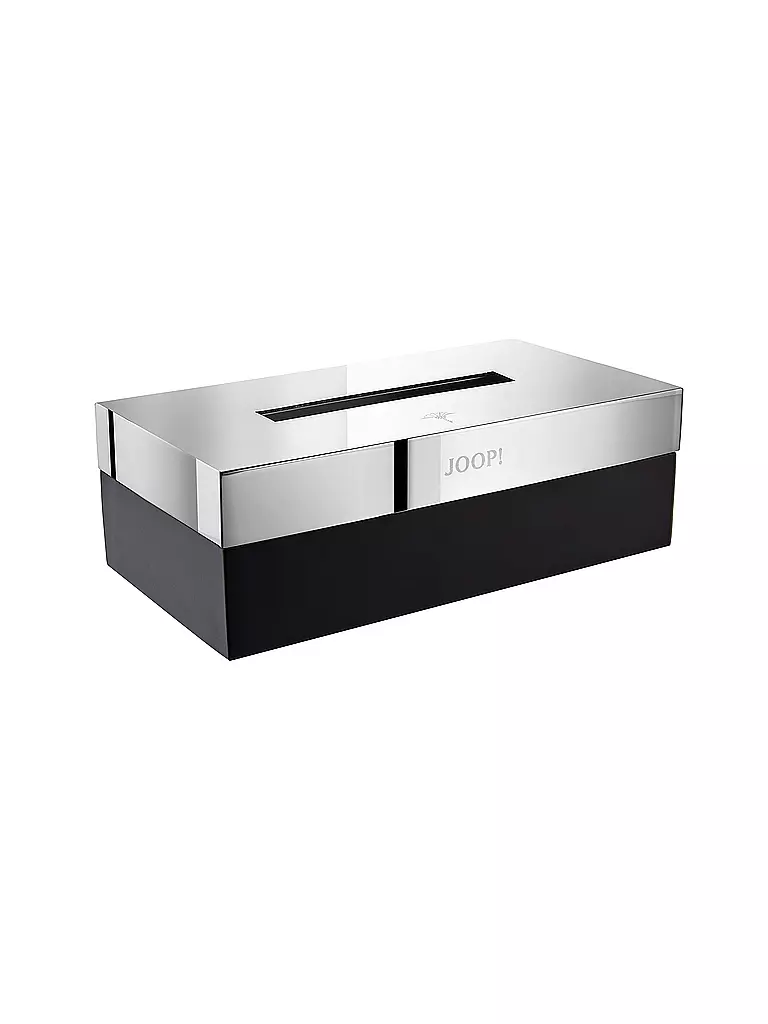 JOOP | Caja de pañuelos Chromeline Black 23x12cm | Negro
