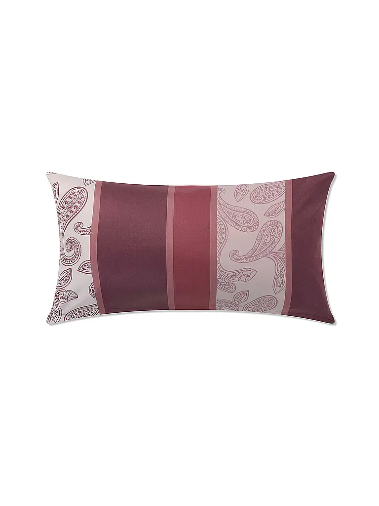 JOOP | Funda de almohada de satén 40x80cm PAISLEY STRIPES Rojo oscuro | Rojo oscuro