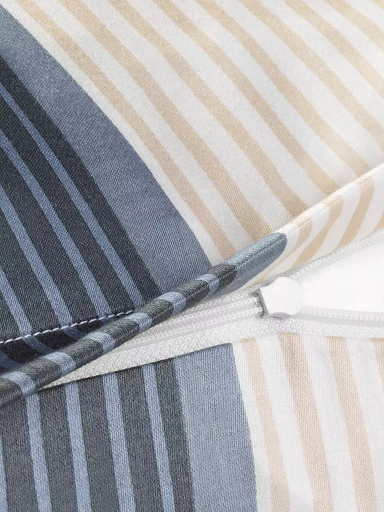 JOOP | Juego de cama de satén Cornflower Stripes 70x90cm / 140x220cm Deep Coal | Gris