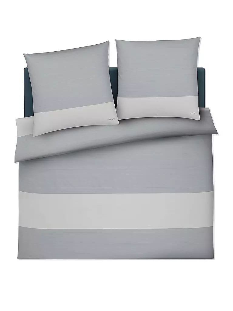JOOP | Juego de cama de satén SPLIT 2x 70x90cm / 200x200cm Stone | Gris claro
