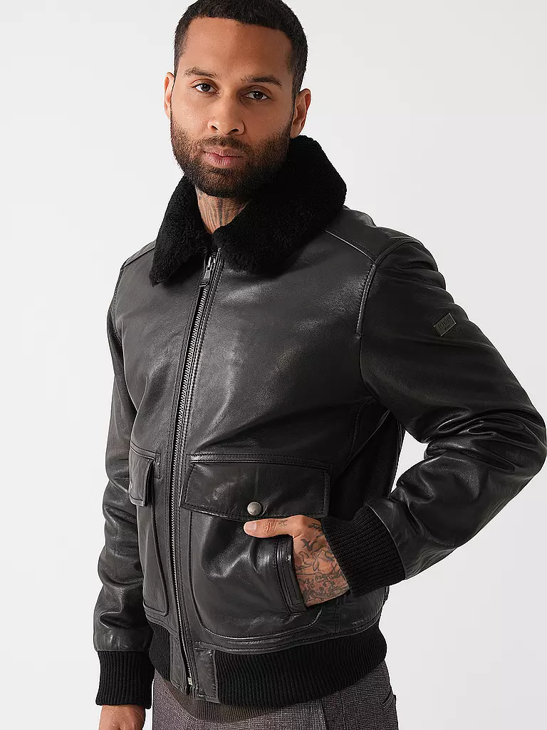 JOOP | Lederjacke AVIATOR AVIA | Negro