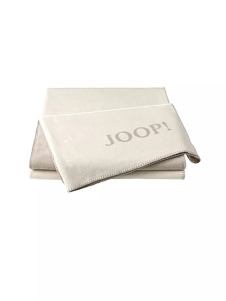 JOOP | Manta para el hogar "Uni Doubleface" 150x200cm (Ecru-Feder) | Crema