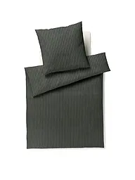 JOOP | Ropa de cama de franela 70x90cm/140x200cm SOFT STRIPES Antracita | Verde claro