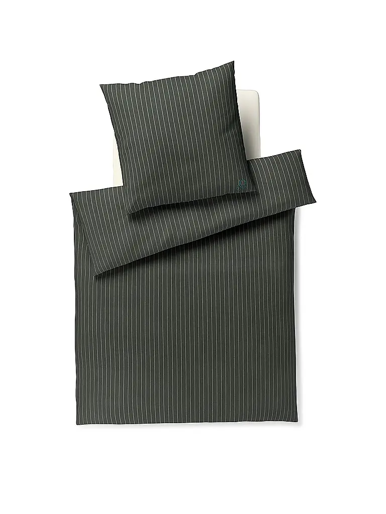 JOOP | Ropa de cama de franela 70x90cm/140x200cm SOFT STRIPES | Verde claro