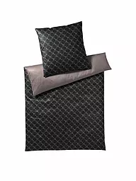 JOOP | Satin Bettwäsche CORNFLOWER DOUBLE  70x90cm/140x200cm Deep Ocean | Negro