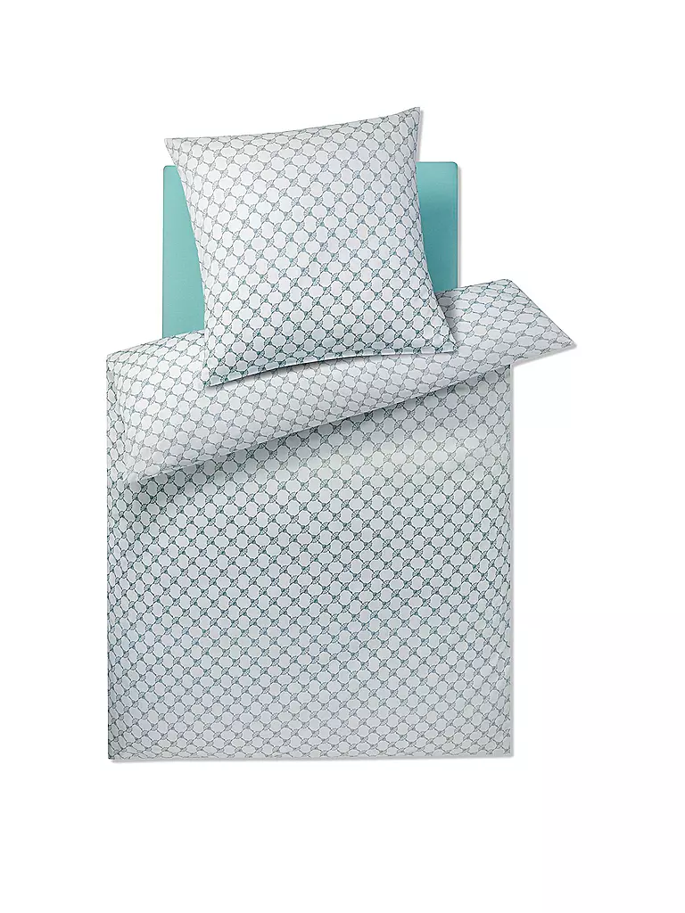 JOOP | Ropa de cama de satén 2x 70x90cm/200x200cm CORNFLOWER GLEAM Aqua | Menta