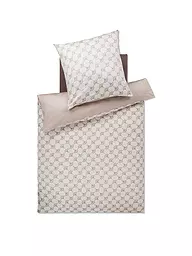 JOOP | Ropa de cama de satén 70x90cm/140x200cm CORNFLOWER DOUBLE Gris | Beige