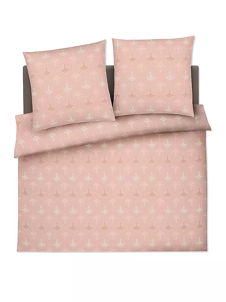 JOOP | Ropa de cama de satén CORNFLOWER CHARM 2x 70x90cm/200x200cm Nude | Beige