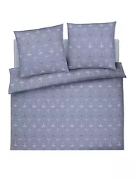 JOOP | Ropa de cama de satén CORNFLOWER CHARM 2x 70x90cm/200x200cm Stone | Azul claro