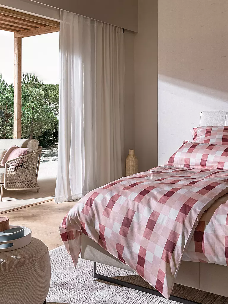 JOOP | Ropa de cama de satén MESH 2x 70x90cm/2000x200cm Blush | Coral