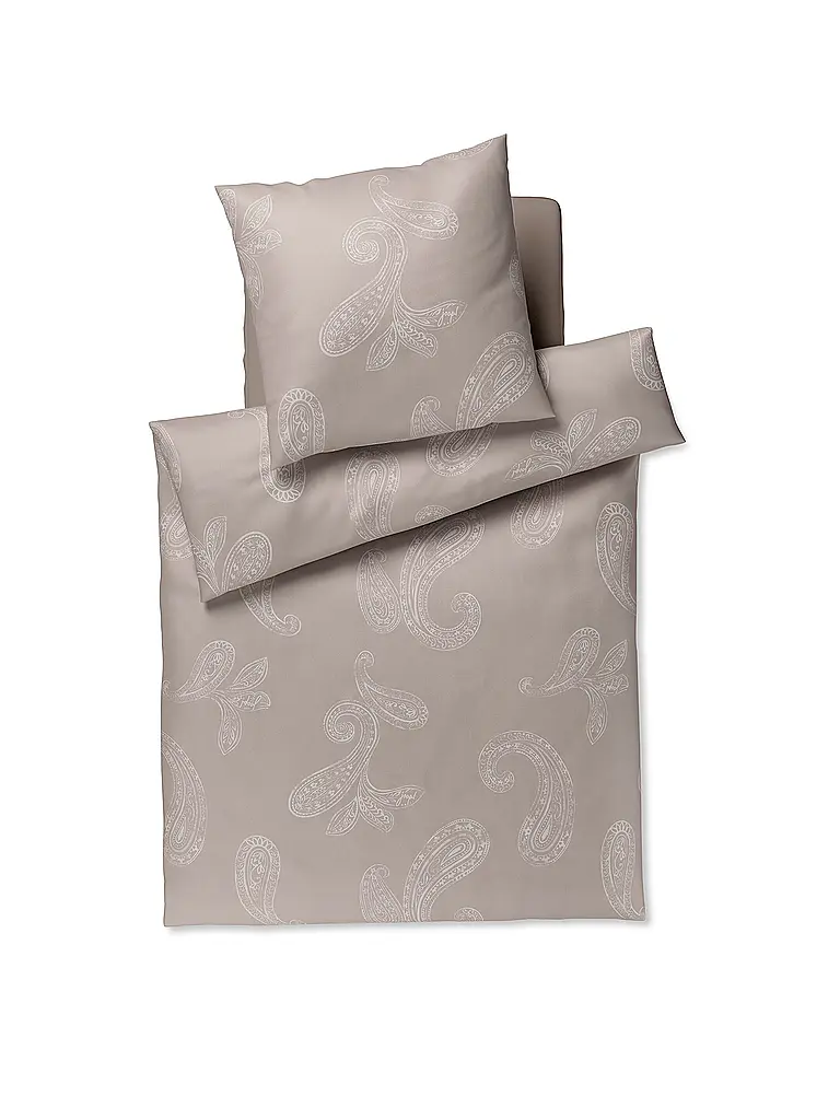 JOOP | Ropa de cama de satén PAISLEY 70x90cm/140x200cm Crema | Beige
