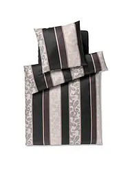 JOOP | Ropa de cama de satén PAISLEY STRIPES 70x90cm/140x200cm Rojo Oscuro | Negro