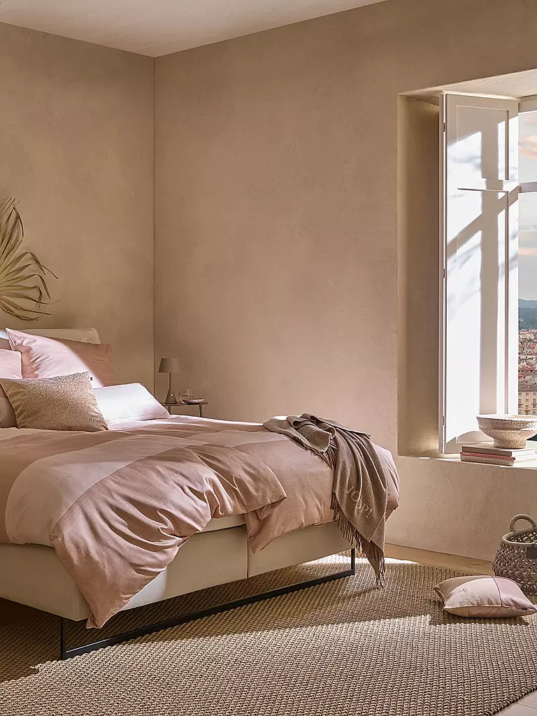 JOOP | Ropa de cama de satén SPLIT 2x 70x90cm / 200x200cm Nude |