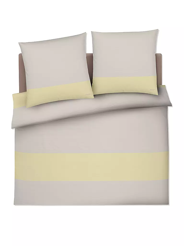 JOOP | Ropa de cama de satén SPLIT 2x 70x90cm / 200x200cm Vainilla | Crema