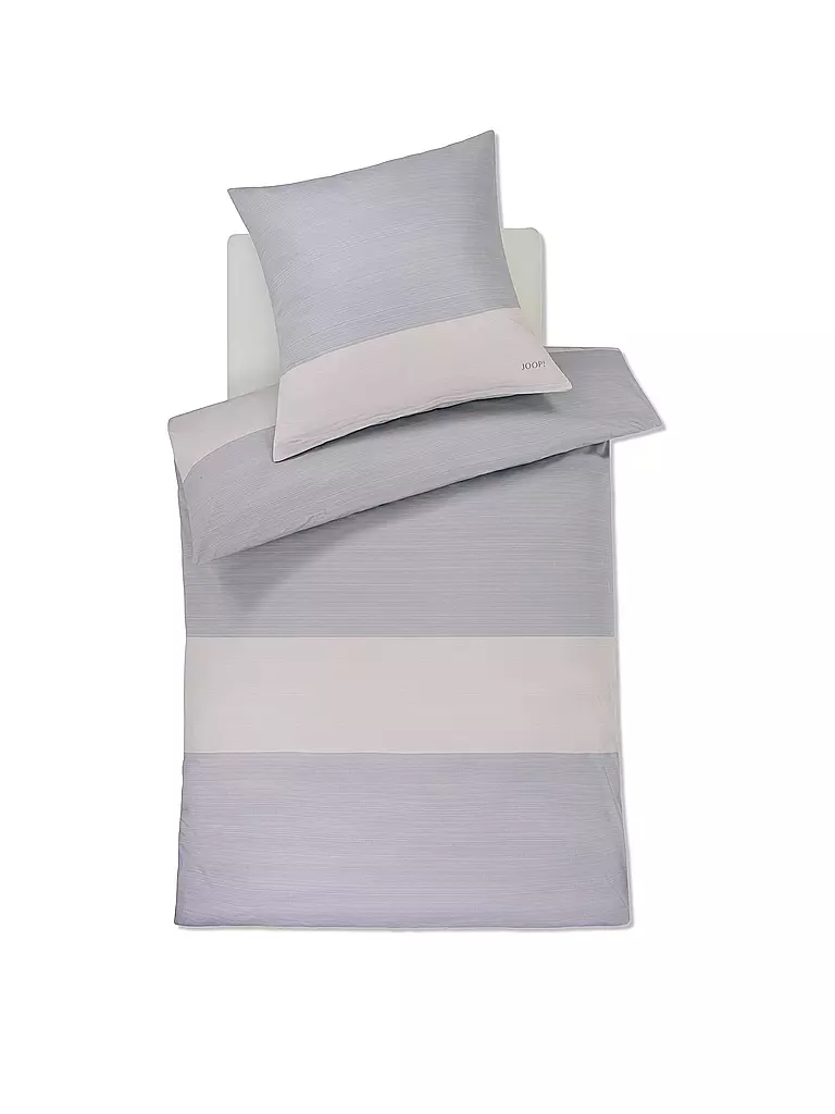 JOOP | Ropa de cama de satén SPLIT 70x90cm / 140x200cm Stone | Gris claro