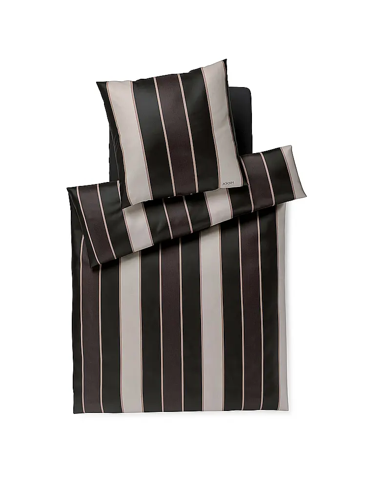 JOOP | Ropa de cama de satén STRIPES 70x90cm/140x200cm Negro | Negro