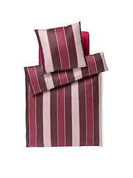 JOOP | Ropa de cama de satén STRIPES 70x90cm/140x200cm Negro | Rojo oscuro